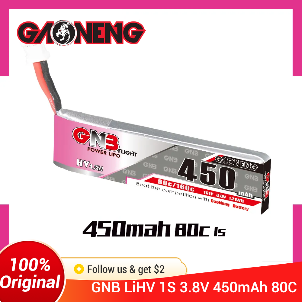 GAONENG GNB 1S 450mAh 80C/160C - مراجعة Drone Battery Li-Ion وسعره